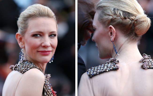 3) Cate Blanchett adornou seu coque com uma trança embutida na lateral da cabeça