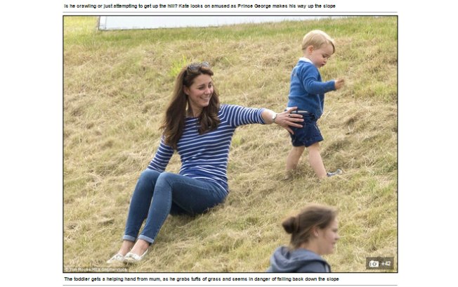 Jornal Daily Mail mostra boa forma de Kate Middleton um mês e meio após o nascimento da segunda filha. Tabloide mostra duquesa brincando com George, seu filho mais velho, em jogo de polo
