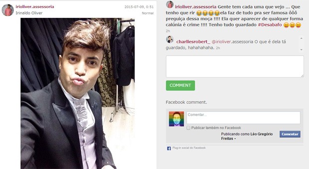 Irinaldo Oliver usou Instagram para falar sobre suposta agressão (Foto: Reprodução/Instagram)